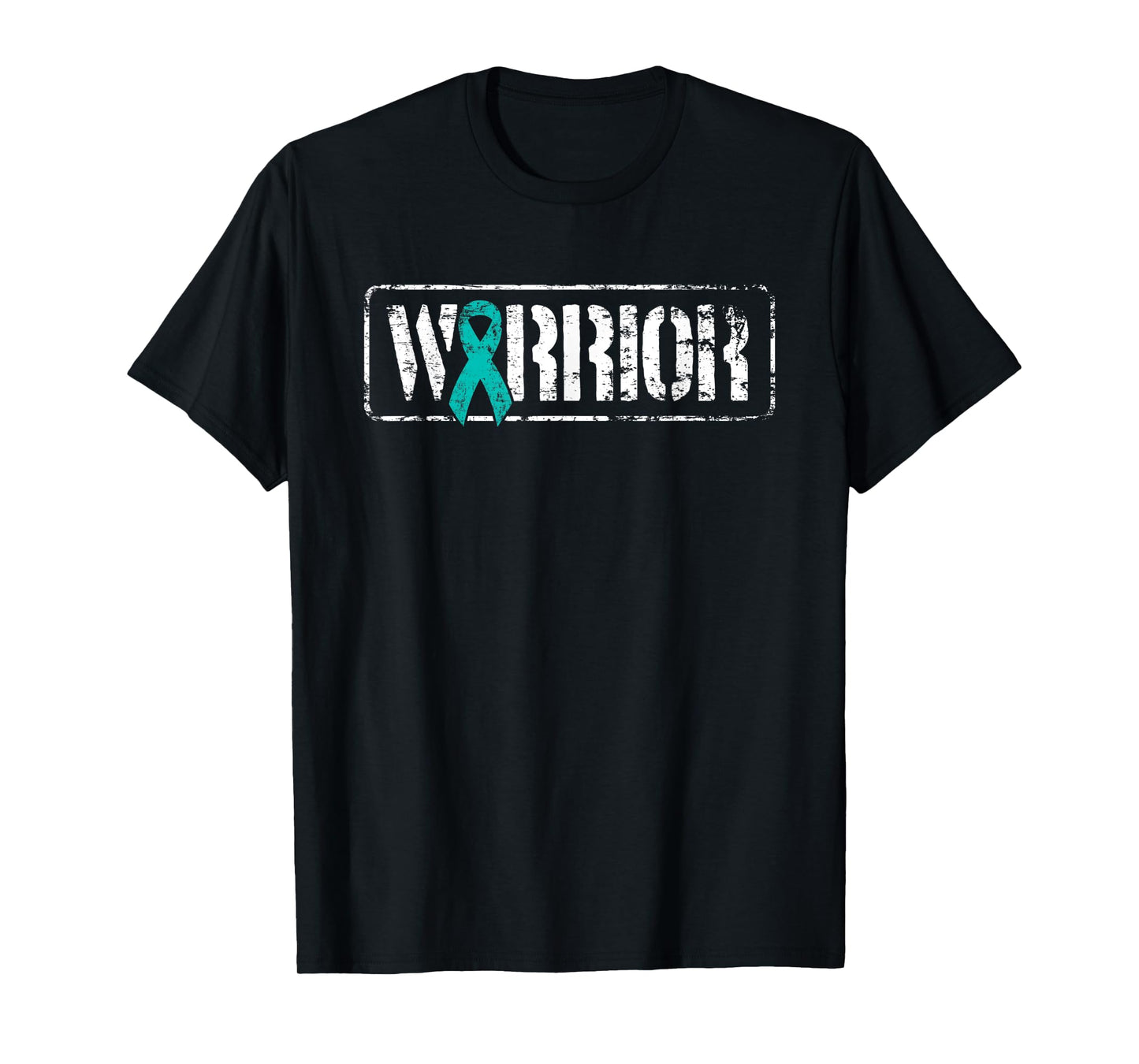 Ovarian Cancer Warrior - Teal Military Style Awareness T-Shirt