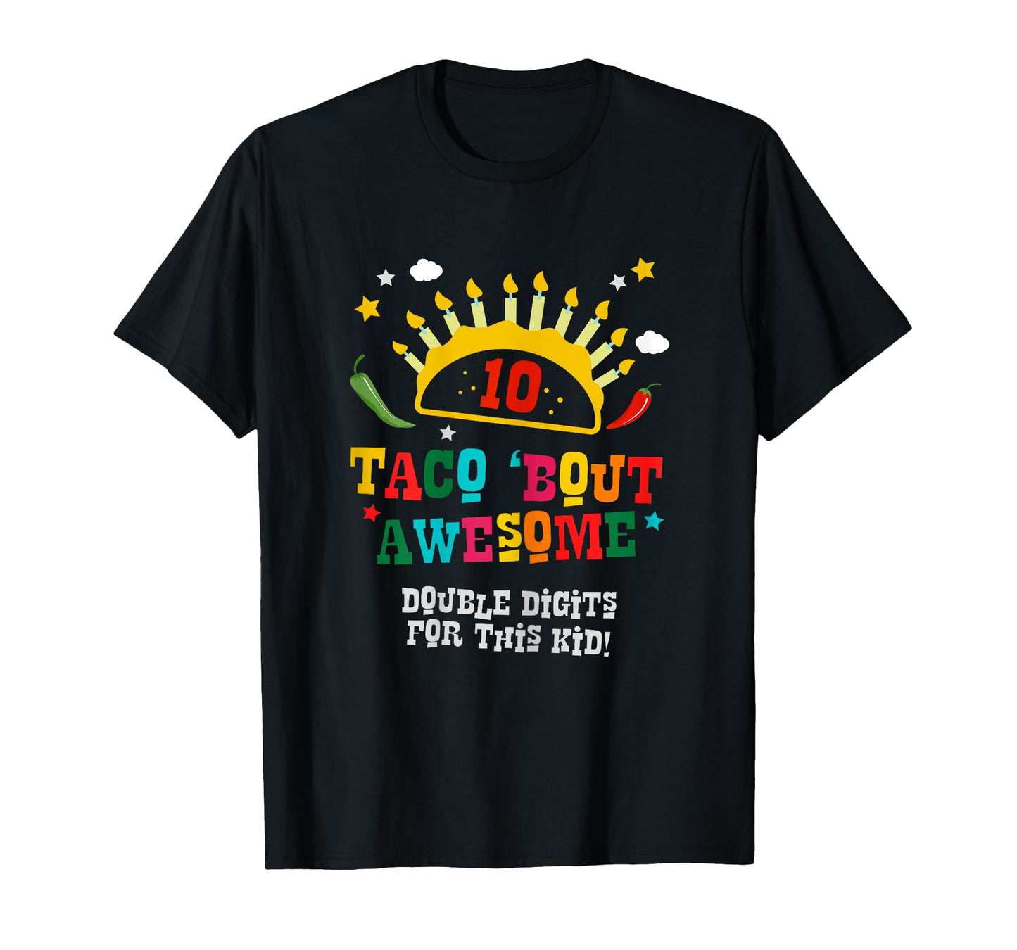 Birthday Taco Age 10 Gift - Boys Taco Bout Awesome Age Ten T-Shirt
