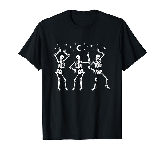 Dancing Skeleton Creepy and Spooky Halloween Design Squad T-Shirt