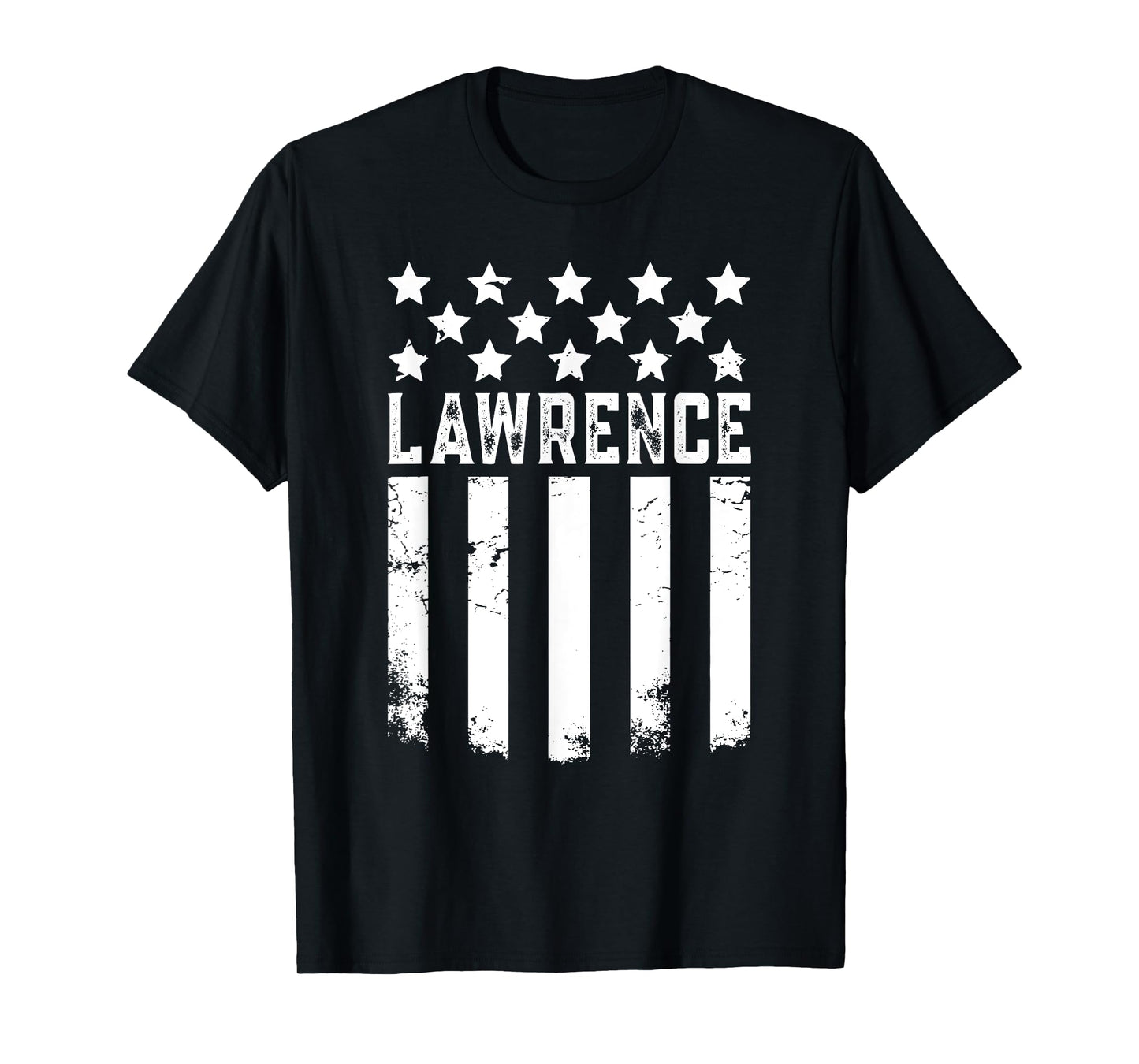 Lawrence Black Heart Pattern T-Shirt, Unisex-Adults, Small, Crew Neck, Short Sleeve