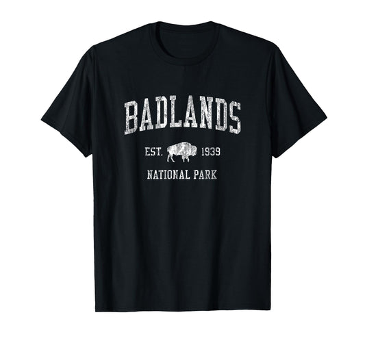 Badlands T-Shirt Vintage National Park Sports Design Tee T-Shirt