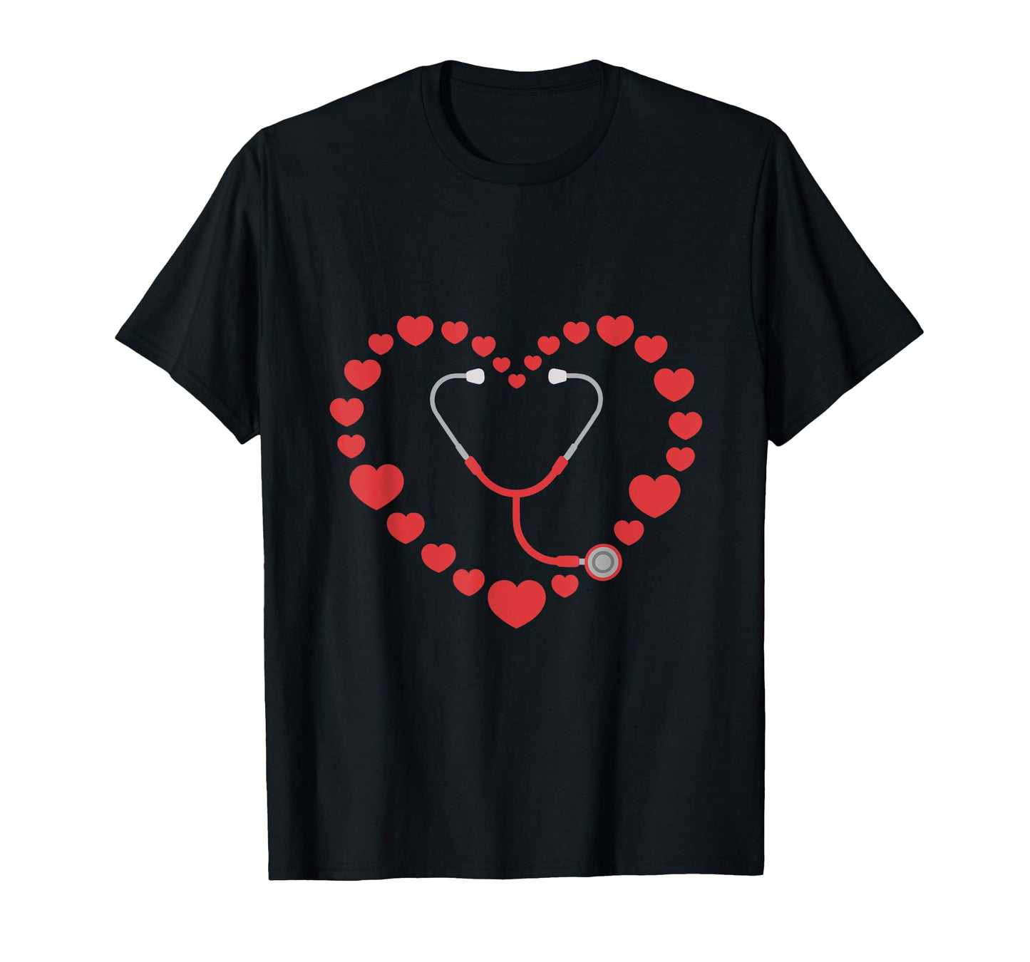 Nurse Stethoscope Heart Valentines Day Nursing T-Shirt