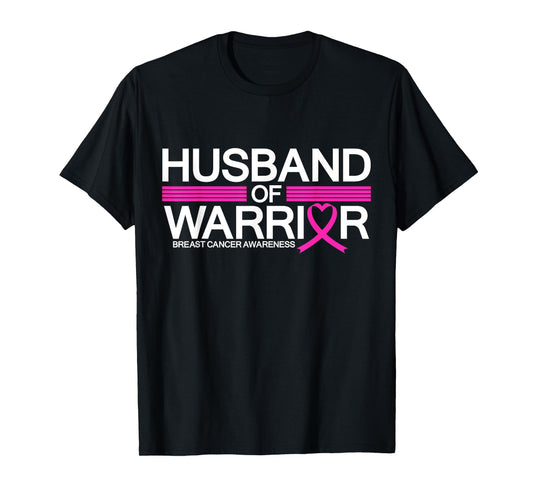 Husband Of A Warrior Mens Breast Cancer Awareness Month Pink T-Shirt