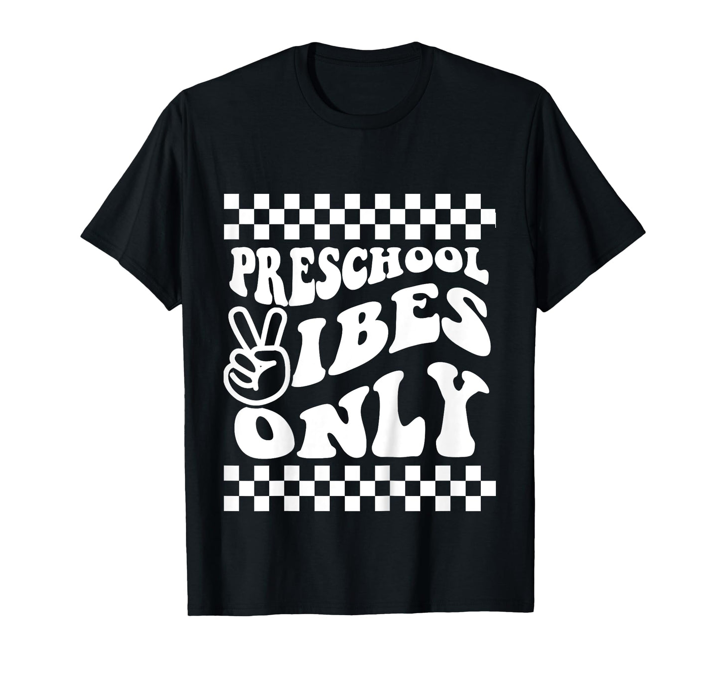 First Day of Preschool Vibes Only Retro Girl Toddler Boy T-Shirt