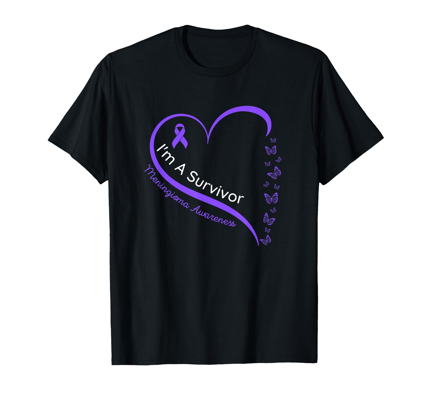 Meningioma Awareness, Brain Tumor, Purple Ribbon T-Shirt