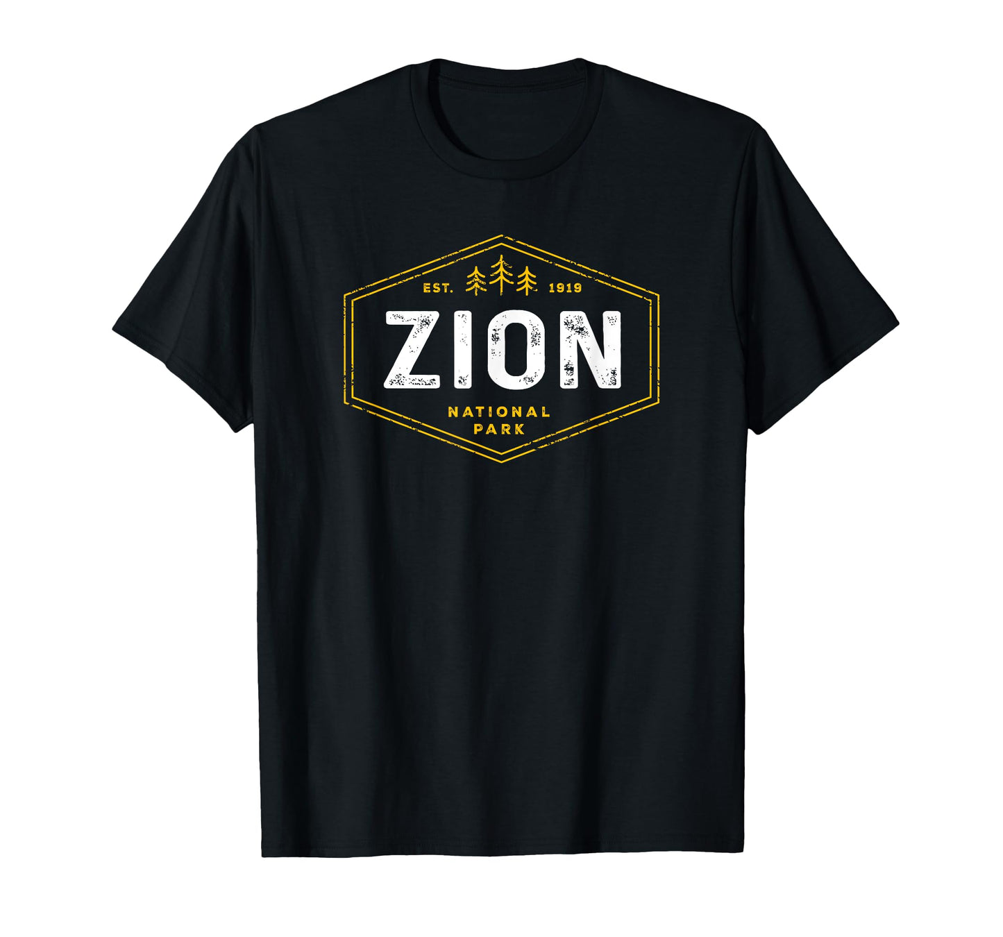 Zion National Park Shirt Vintage Utah Hexagon Badge Hiking T-Shirt