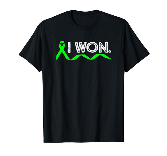 Lymphoma Cancer I Won Lime Green Ribbon Awareness Warrior T-Shirt