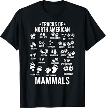 Wildlife Tracks of North American Mammals - Gift For Kids T-Shirt