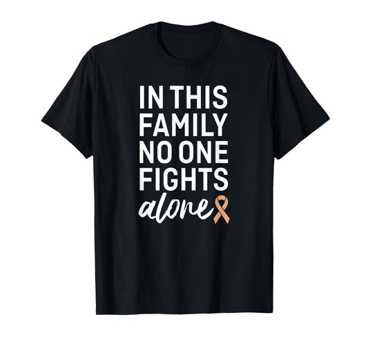 Uterine Cancer Awareness Peach Ribbon Family Support Group T-Shirt
