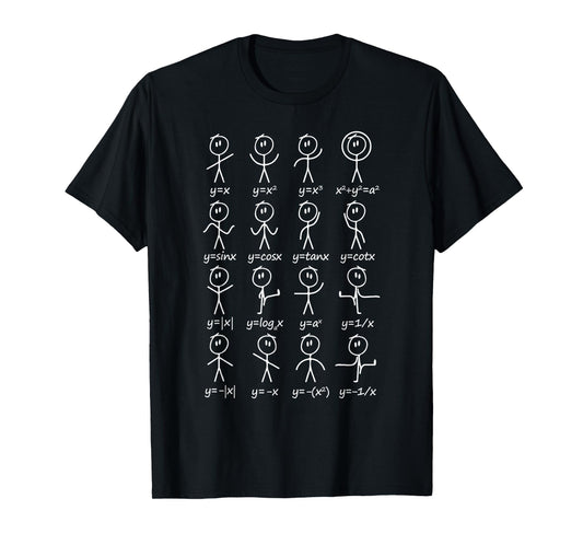 Algebra Dance Funny Graph Figures Math Equation Teacher Men Women Kids T-Shirt