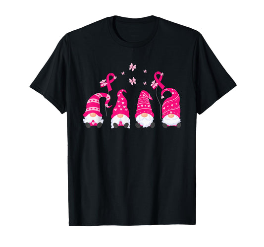 Gnome Breast Cancer Awareness Pink Ribbon Warrior Survivor T-Shirt