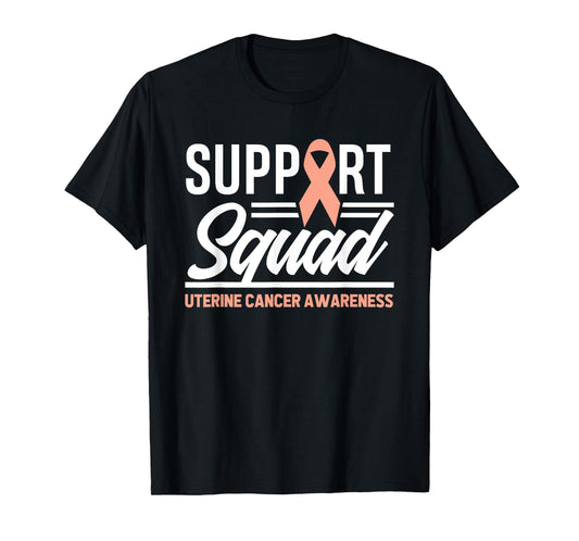 Cancer Warrior Support Squad Uterine Cancer Awareness T-Shirt