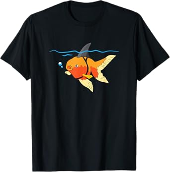 Funny Goldfishes Gifts Cute Goldfish Shark Fin Motivational Goldfish T-Shirt