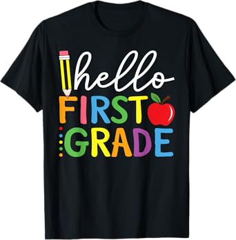 Hello First Grade Team 1st Grade Back to School Teacher Kids T-Shirt