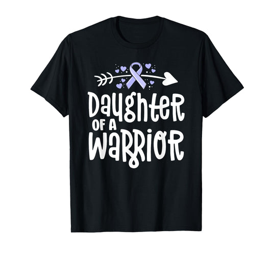 Daughter Of A Warrior Periwinkle Stomach Cancer Awareness T-Shirt