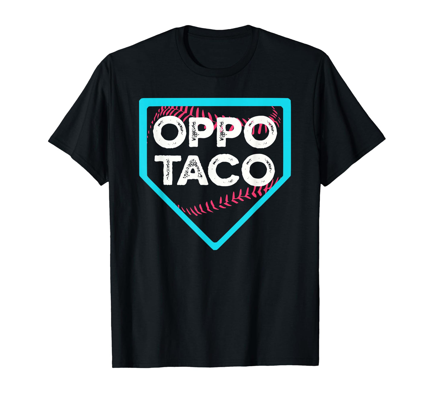 Funny Baseball Oppo Taco Home Plate Drip T-Shirt