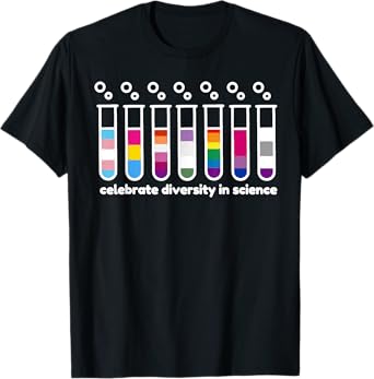 Diversity In Science , Gay Pride Flag Colors Featured in Tes T-Shirt