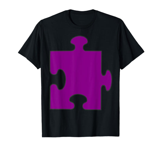 Halloween Couple Costumes - Purple Puzzle Piece Costume T-Shirt