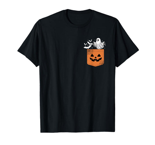 Cute Ghost Bat Halloween Boo Ghost Witch Spooky Seaon Womens T-Shirt