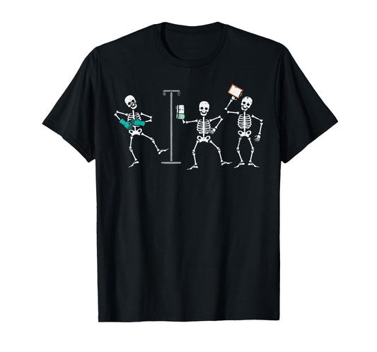 Halloween Ortho Nurse Skeletons Costume Scrub Top Men Women T-Shirt