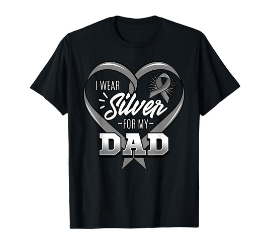 I Wear Silver For My Dad Gray Ribbon Degenerative Disorder T-Shirt