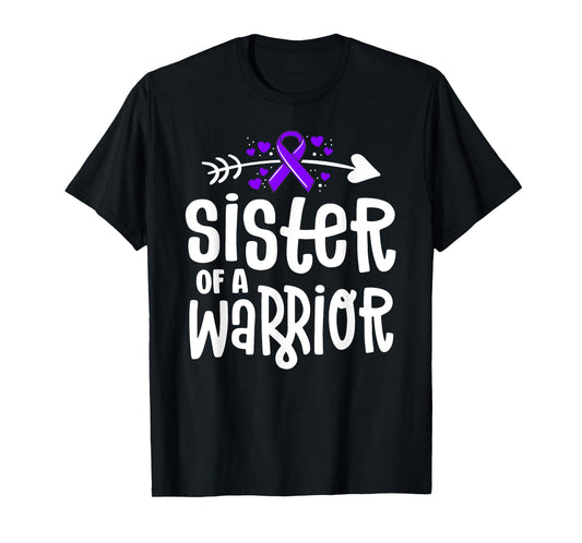 Sister Of A Warrior Hodgkins Lymphoma Cancer Family Support T-Shirt