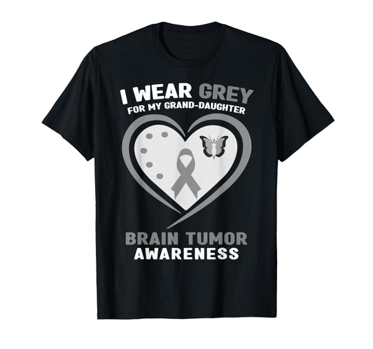 I Wear Gray for My Granddaughter Brain Tumor Awareness T-Shirt