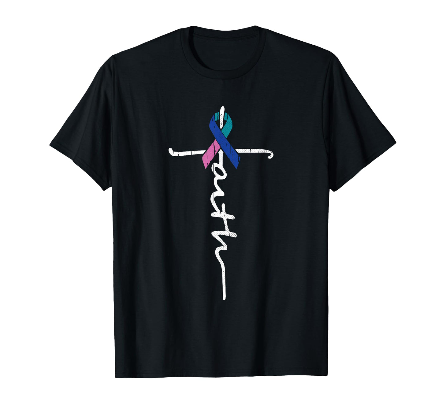 Faith Cross Thyroid Cancer Awareness Warrior Survivor T-Shirt