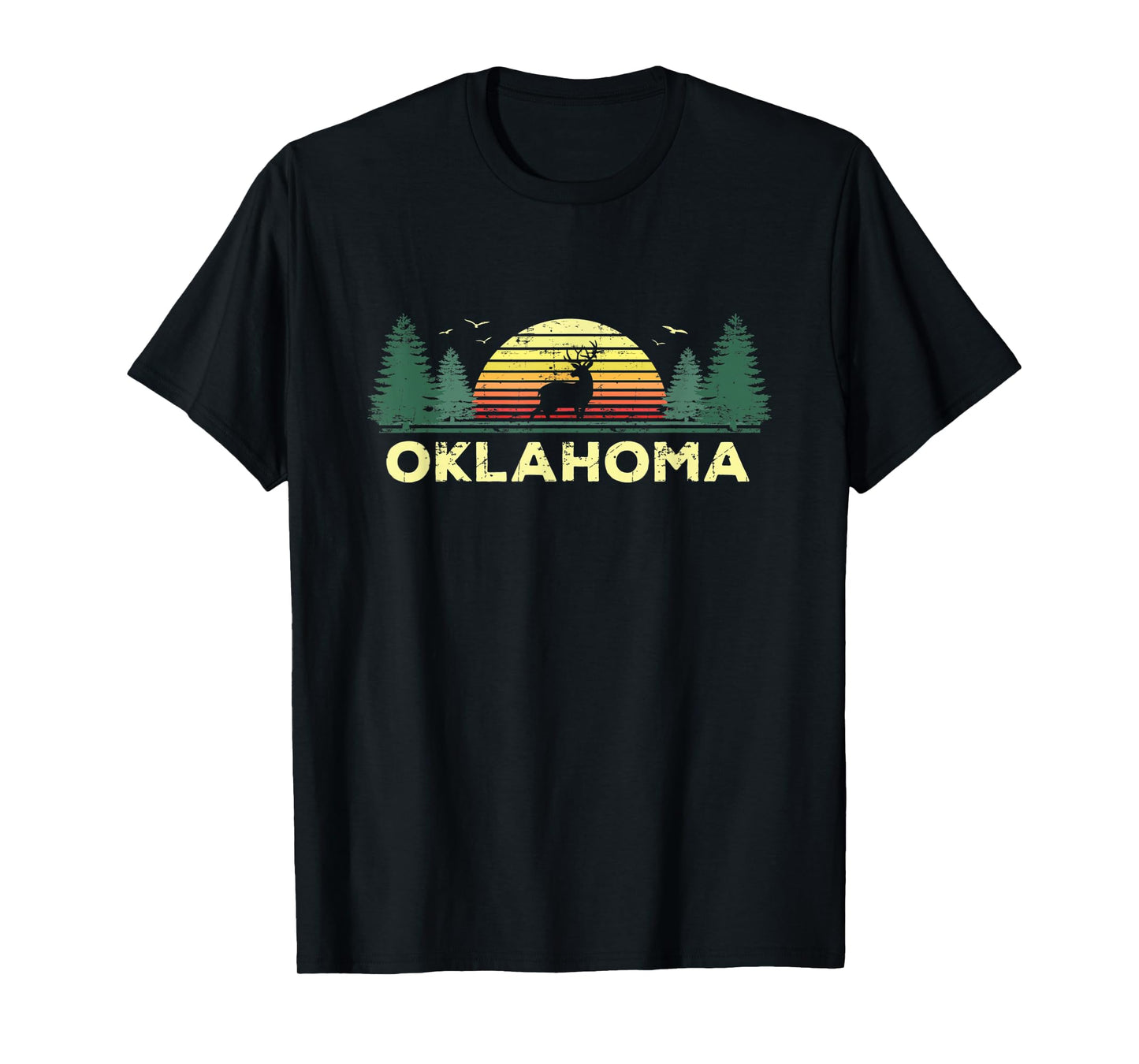 Oklahoma Vintage Deer Hunting Sunset Souvenir T-Shirt