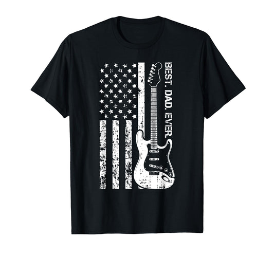 Best Dad Ever Fathers Day Guitar Player Musician Papa Men T-Shirt