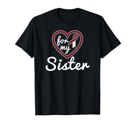 Throat Cancer Shirt Sister Awareness Ribbon TShirt