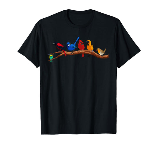 Cute Bird Art For Men Women Nerd Birdwatcher Bird Watching T-Shirt