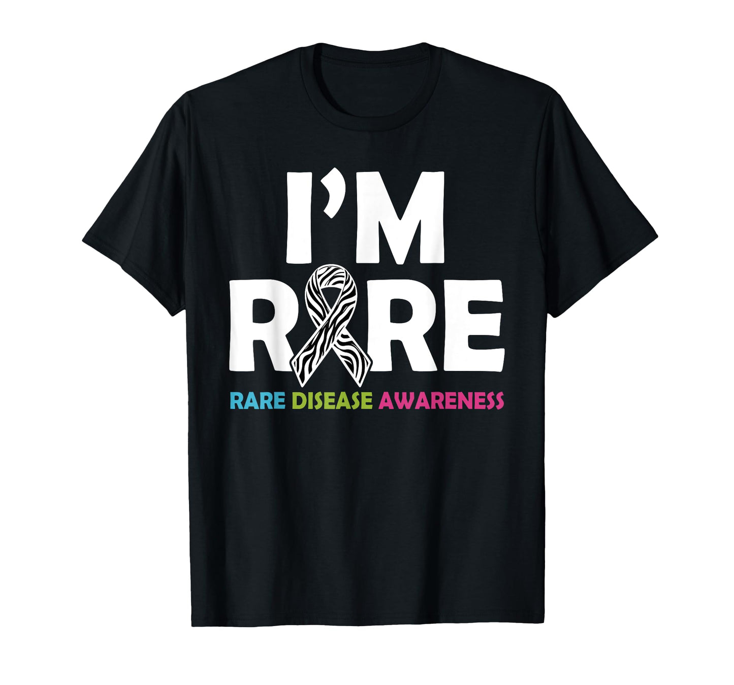 I'm Rare Disease Warrior Zabra Ribbon Rare Disease Awareness T-Shirt