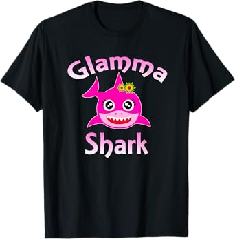 Glamma Shark Funny Grandma Shark T-Shirt