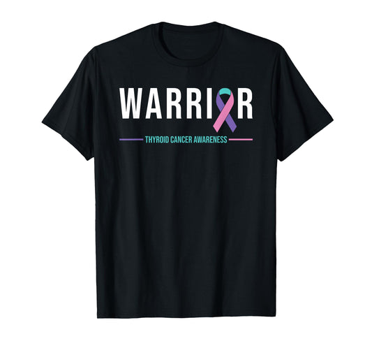 Thyroid Cancer Awareness Warrior Ribbon Recovery T-Shirt