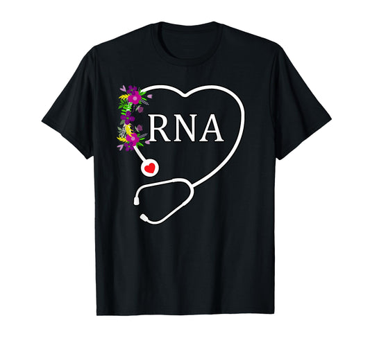 Cute RNA Restorative Nurse Assistant Aide Floral Stethoscope T-Shirt
