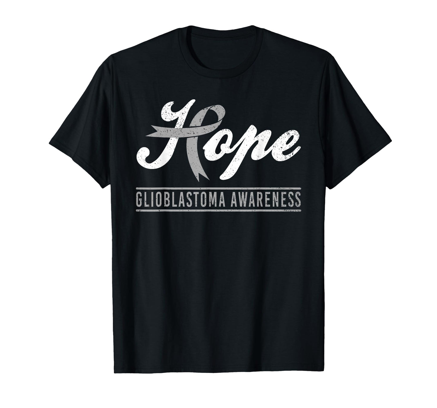 Hope Glioblastoma Cancer Awareness Month Gray Ribbon Support T-Shirt