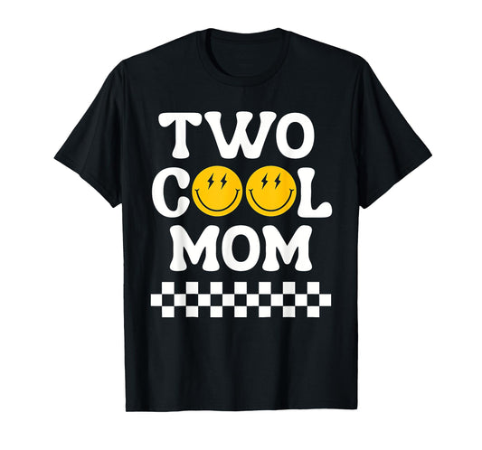 Two Cool Mom 2nd Birthday 2 Year Old Boy Second Bday T-Shirt