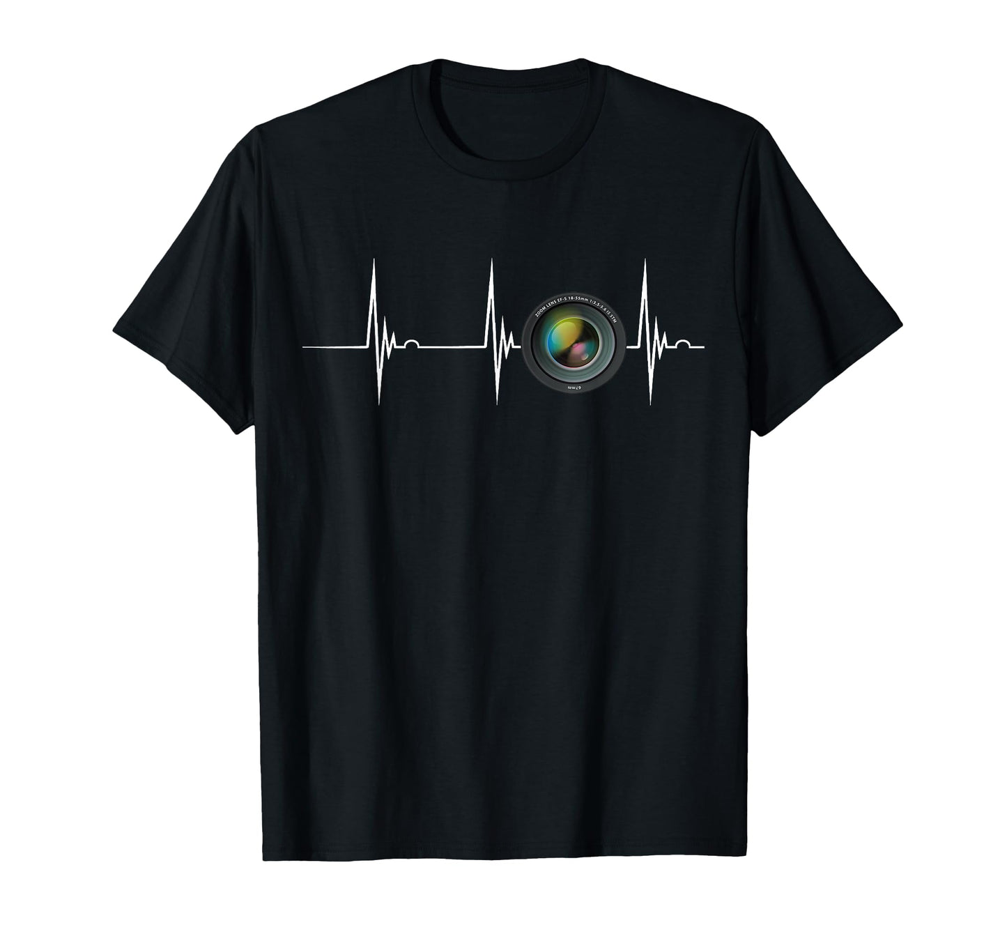 Camera Lens Heartbeat EKG Pulse Photography Photographer T-Shirt