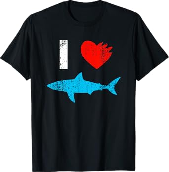 I Love Sharks Heart Bite - Marine Biology Shark Lover Gift T-Shirt