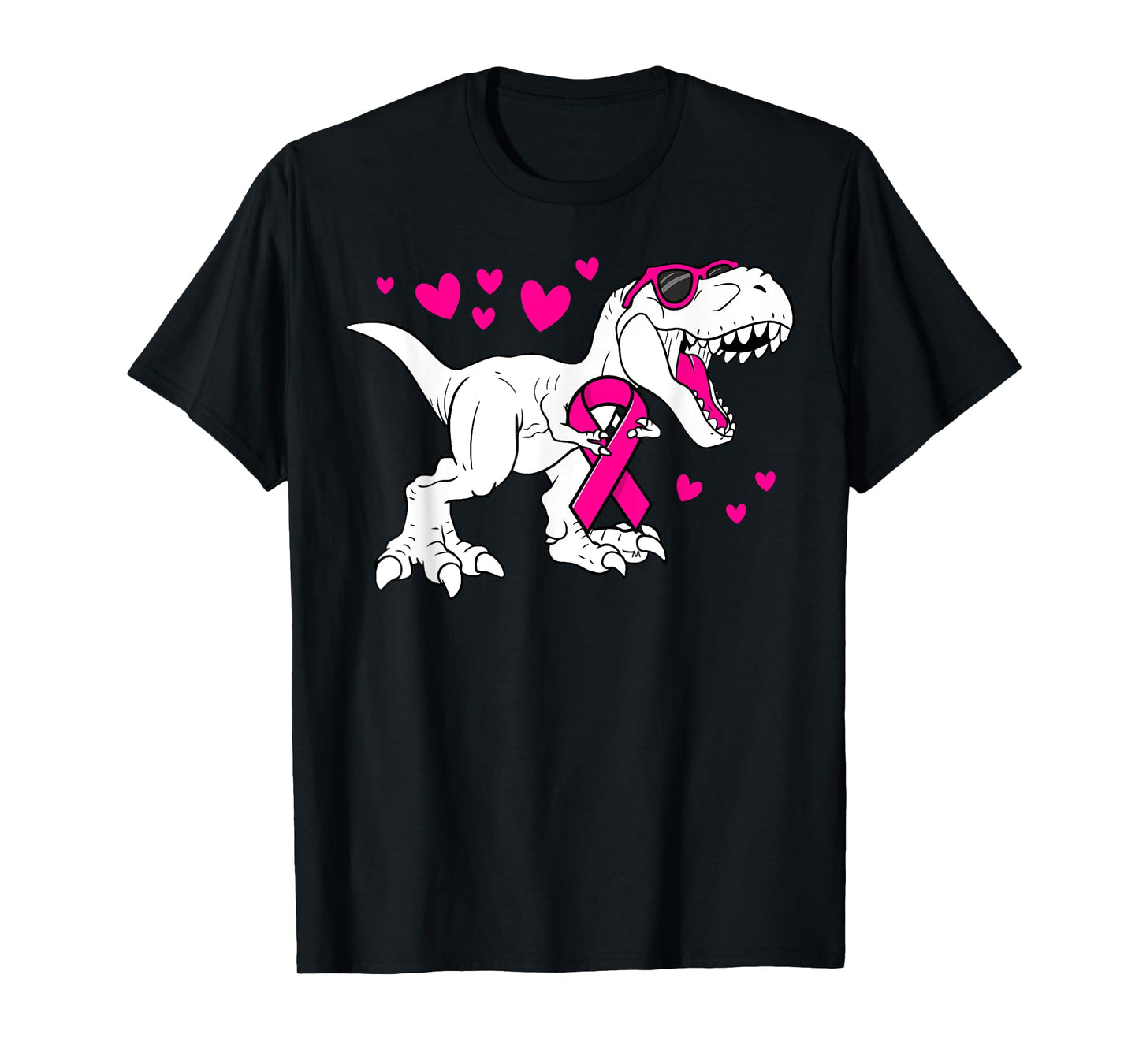 Pink Ribbon T-Rex Kids Breast Cancer Awareness Boys Toddler T-Shirt