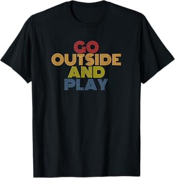 Outside Play Retro 70s Vintage Nature Fun Quote T-Shirt