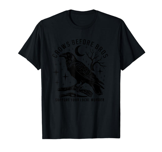Vintage Crows Before Bros Feminist Women T-Shirt
