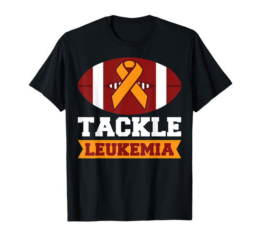 Tackle Leukemia Football Cancer Awareness Survivor Gift T-Shirt