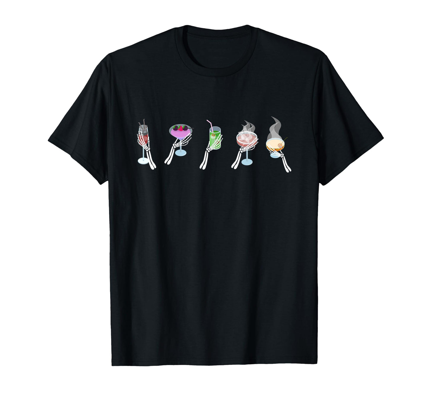 Funny Fall October Skeleton Drinking Cocktail T-Shirt