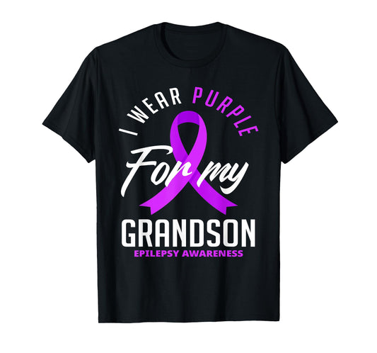 I Wear Purple For My Grandson Epilepsy Awareness T-Shirt