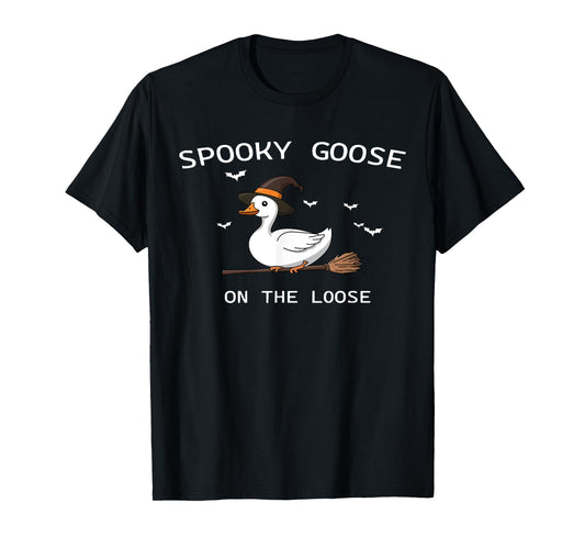 Spooky Goose on the Loose Halloween Goose Witch Goose Lover T-Shirt
