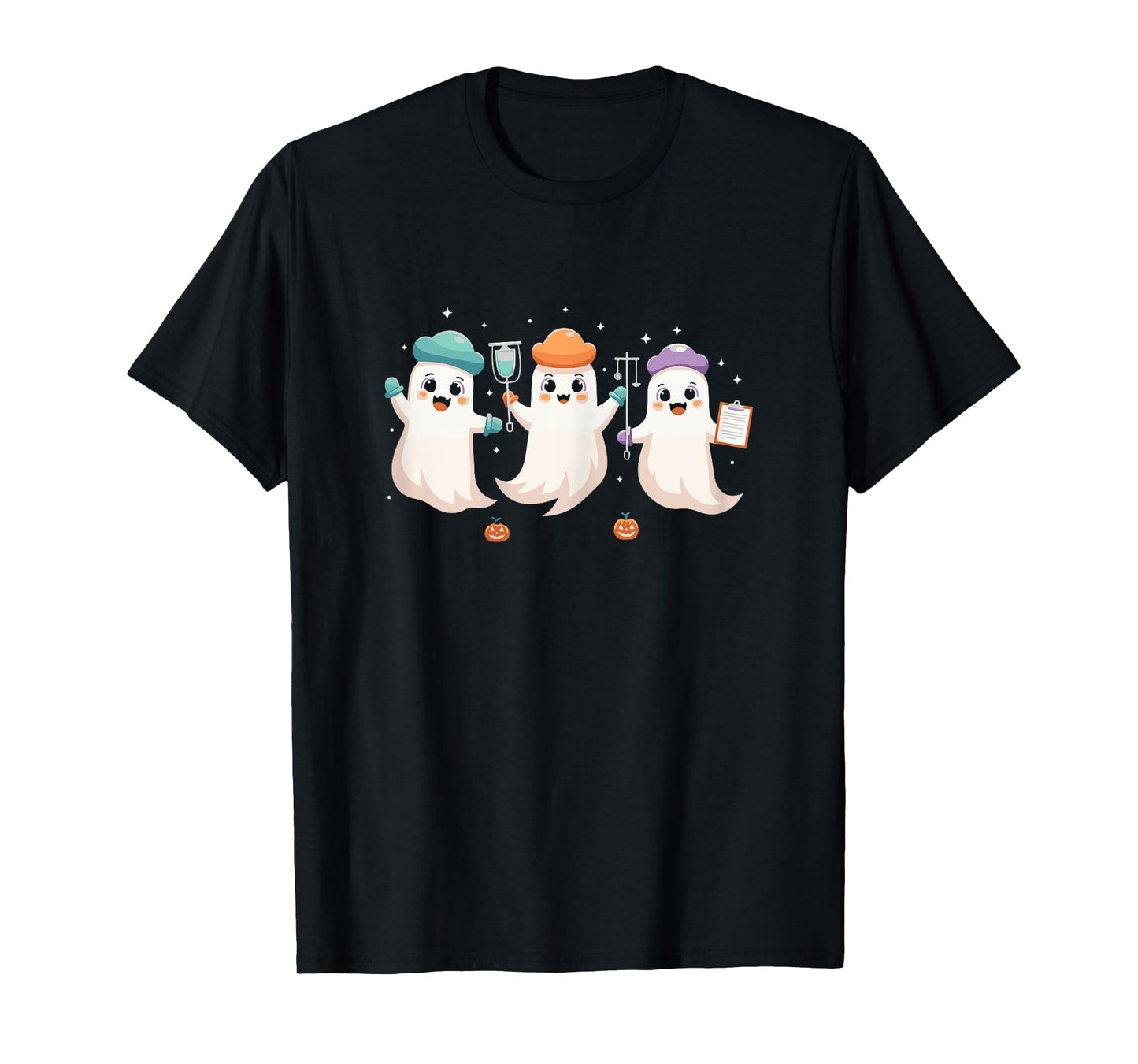 Funny Nurse Ghost Team Halloween Healthcare Crew Costume T-Shirt
