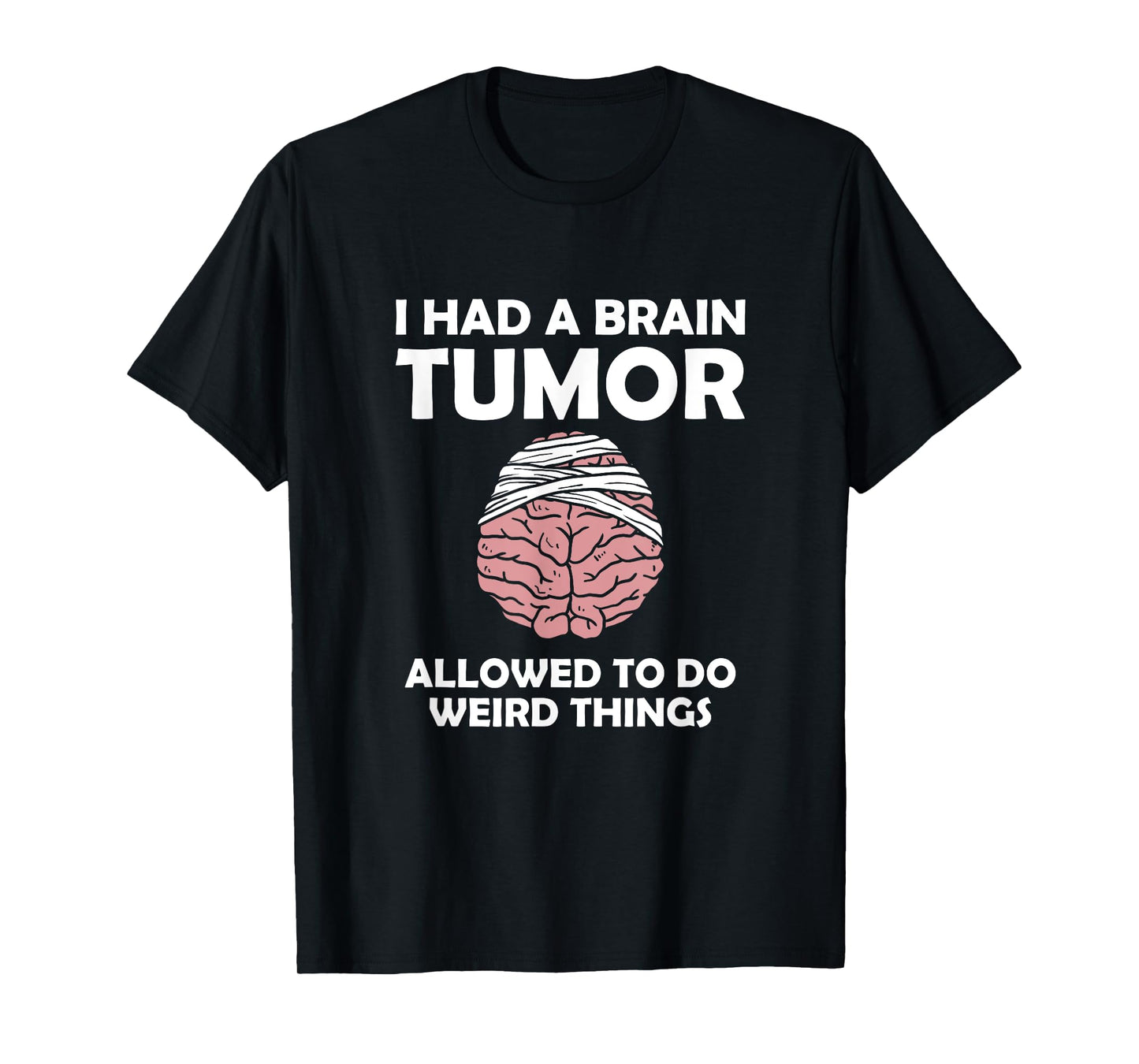 Brain Surgery Gift For Brain Tumor Survivor Brain Surgery Awareness T-Shirt - Men's Black Classic Fit Crew Neck Short Sleeve T-Shirt - Small
