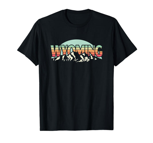 American State Wyoming - Vintage Mountain Nature Hiking T-Shirt